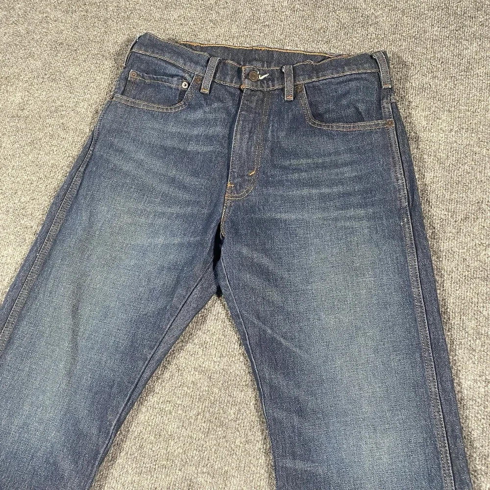 Levis Western Fit Cowboy Denim Blue Jeans Mens 33x30 Faded Whiskered Strong